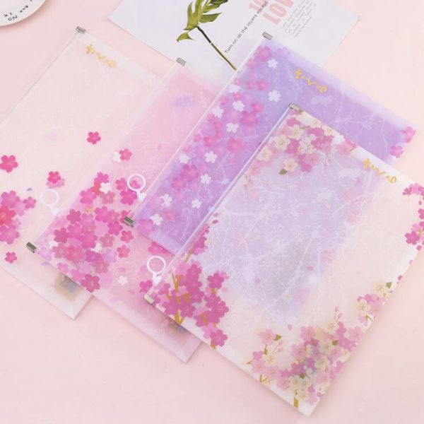 Pretty Sakura Cherry Blossoms Kawaii A4 File Folder - 1 - Kawaii Mix