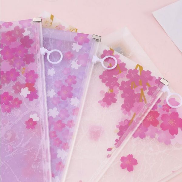 Pretty Sakura Cherry Blossoms Kawaii A4 File Folder - 5 - Kawaii Mix