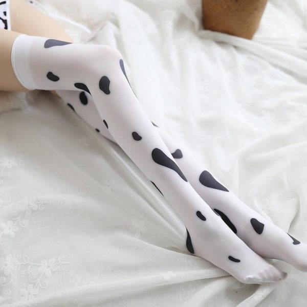 Cow Print Stocking Socks - 4 - Kawaii Mix