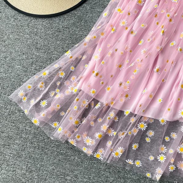 Kawaii Daisy Strap Mesh Dress 5 colors - 9 - Kawaii Mix