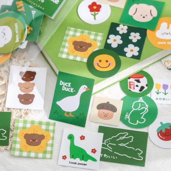 40Pcs Cute Cute Farm Scrapbook Stickers - 1 - Kawaii Mix