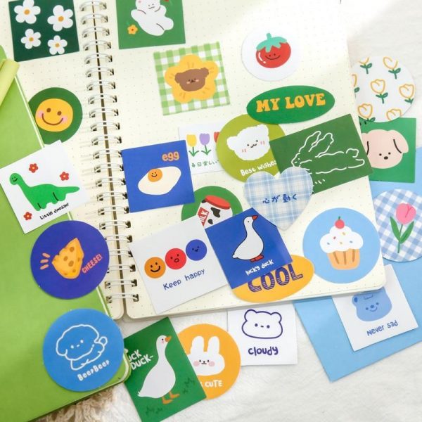 40Pcs Cute Cute Farm Scrapbook Stickers - 2 - Kawaii Mix