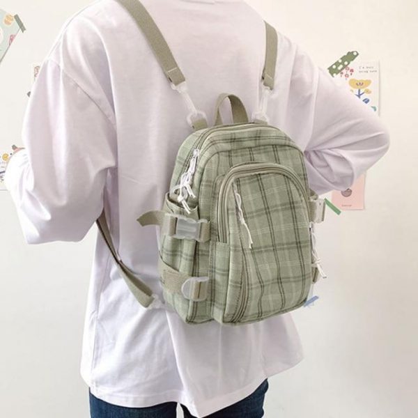 Kawaii Plaid Mini Backpack - 24 - Kawaii Mix