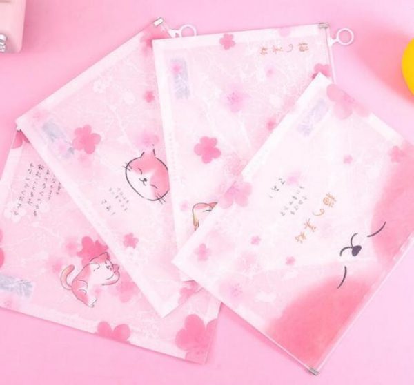 Pretty Sakura Cherry Blossoms Kawaii A4 File Folder - 4 - Kawaii Mix
