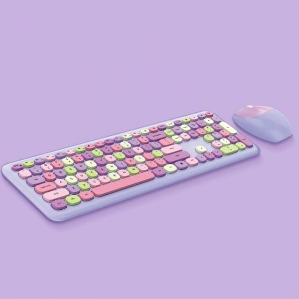 Macaron Wireless Keyboard and Mouse Set - 2 - Kawaii Mix