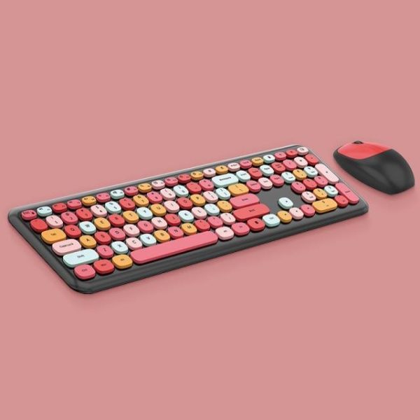 Macaron Wireless Keyboard and Mouse Set - 3 - Kawaii Mix