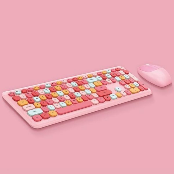 Macaron Wireless Keyboard and Mouse Set - 5 - Kawaii Mix