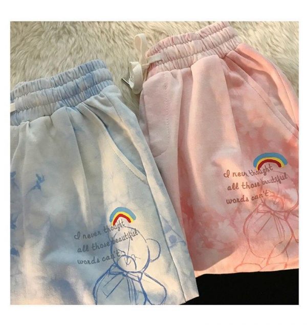 Kawaii Cute Rainbow Tie-dye Shorts - 20 - Kawaii Mix