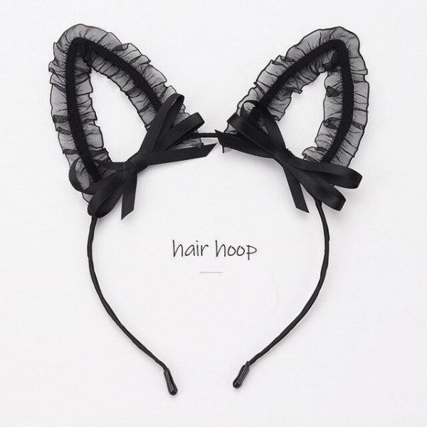 Kitty Ears Lace Headband - 16 - Kawaii Mix