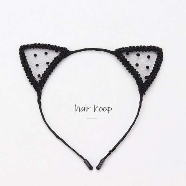 Kitty Ears Lace Headband - 6 - Kawaii Mix