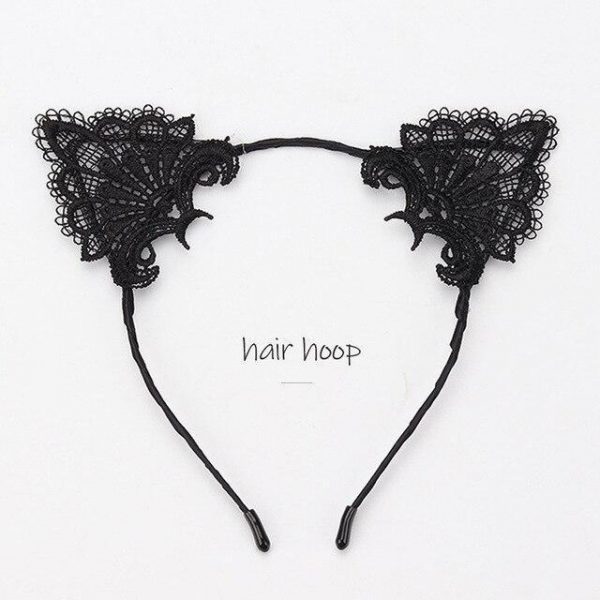 Kitty Ears Lace Headband - 8 - Kawaii Mix