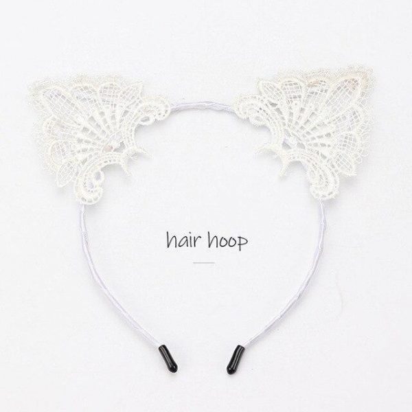 Kitty Ears Lace Headband - 5 - Kawaii Mix