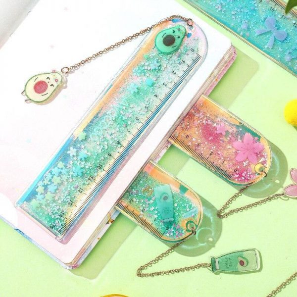 Sakura Glitter Quicksand Ruler Bookmark - 1 - Kawaii Mix