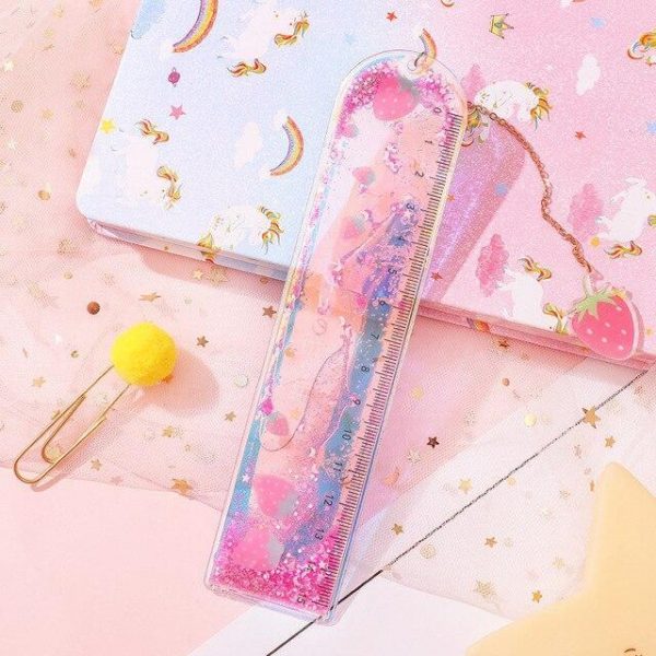Sakura Glitter Quicksand Ruler Bookmark - 7 - Kawaii Mix