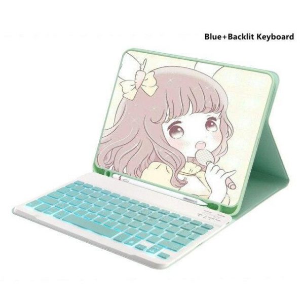 iPad 7th Generation Case with Backlit Keyboard - 10 - Kawaii Mix