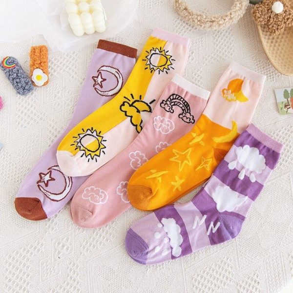 Pastel Sky Cute Socks - 1 - Kawaii Mix