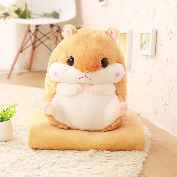 Cute Hamster plush with blanket - 1 - Kawaii Mix