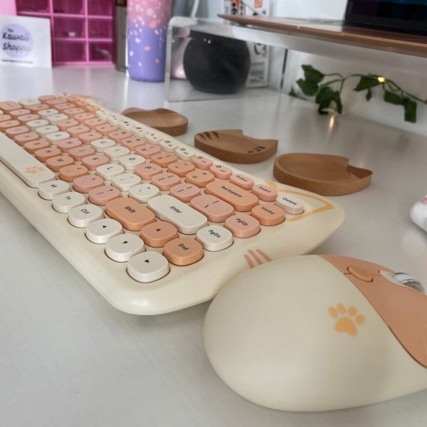 Kawaii Cat Wireless Keyboard & Mouse Set - 3 - Kawaii Mix