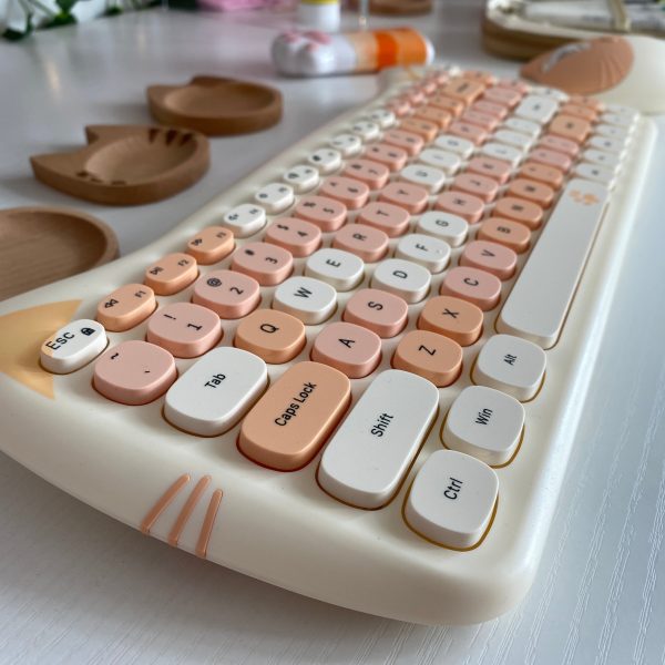 Kawaii Cat Wireless Keyboard & Mouse Set - 2 - Kawaii Mix