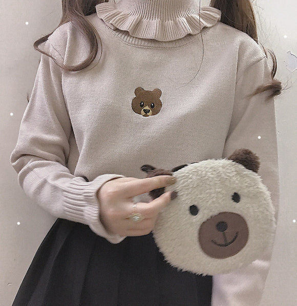 Soft Girl' Teddy High Neck Pullover One Size - 2 - Kawaii Mix