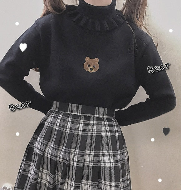 Soft Girl' Teddy High Neck Pullover One Size - 3 - Kawaii Mix