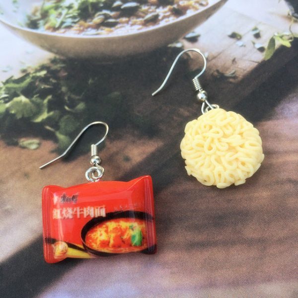 Instant Noodle Drop Earrings - 3 - Kawaii Mix