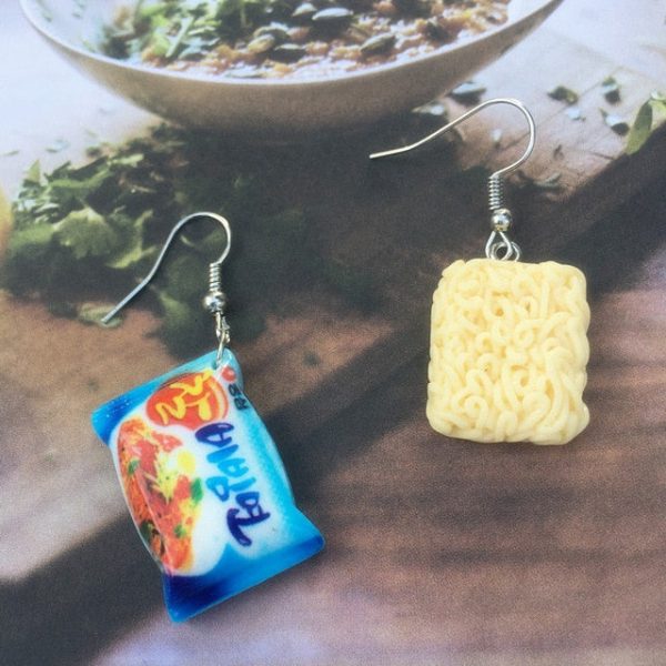 Instant Noodle Drop Earrings - 6 - Kawaii Mix