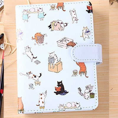 Cute Kawaii Cat Leather Notebook - 6 - Kawaii Mix