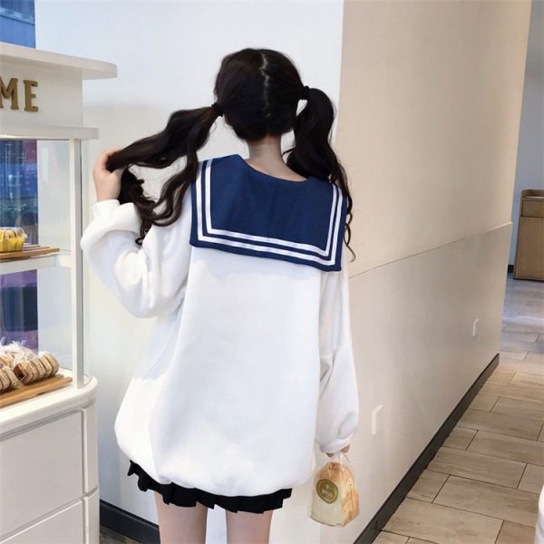 Sailor Anime Blue Collar Sweater - 3 - Kawaii Mix