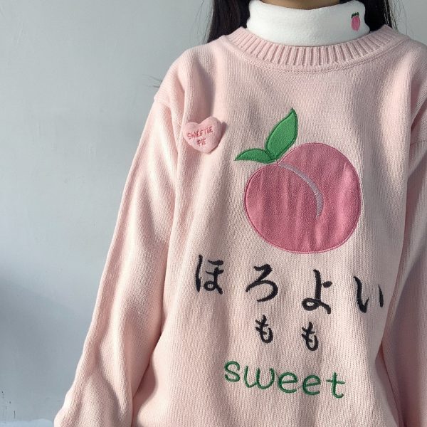 Sweet Peach' Kawaii Pullover One Size - 1 - Kawaii Mix