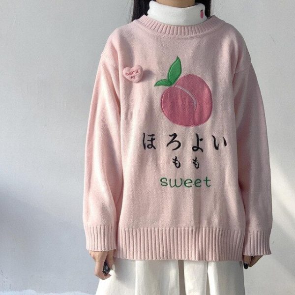 Sweet Peach' Kawaii Pullover One Size - 2 - Kawaii Mix