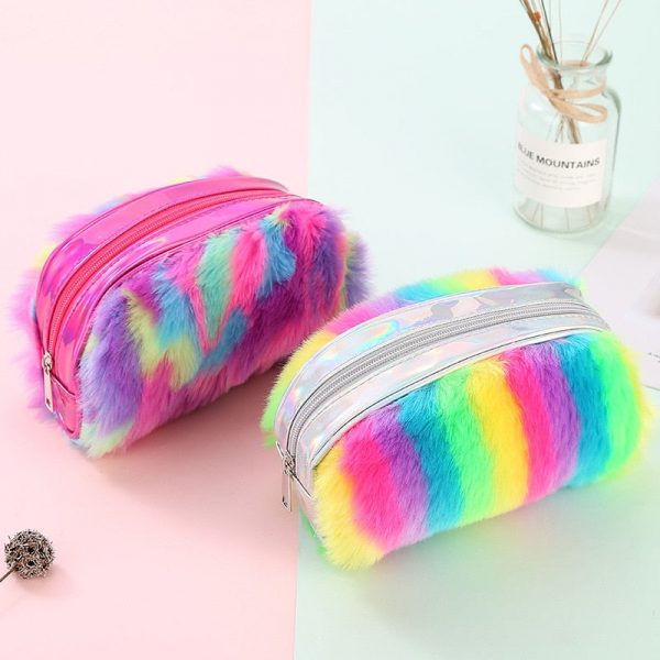 Fluffy Rainbow Pencil Case - 1 - Kawaii Mix