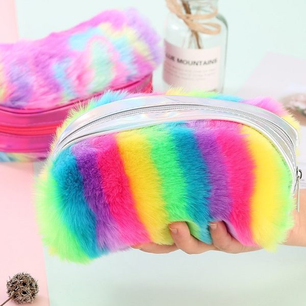 Fluffy Rainbow Pencil Case - 2 - Kawaii Mix