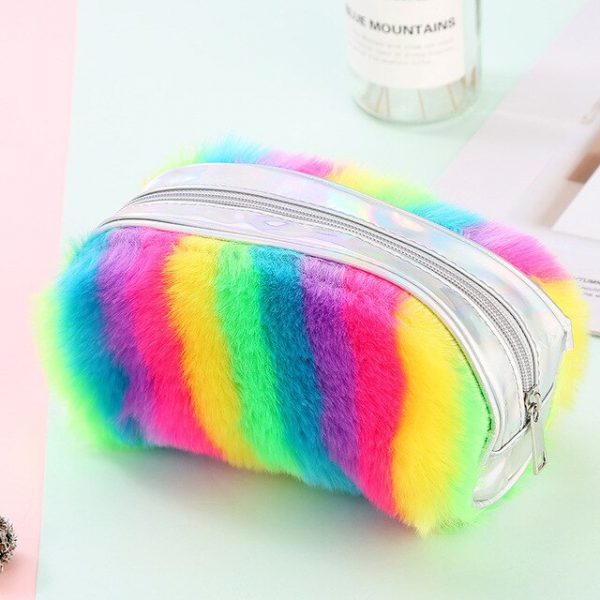 Fluffy Rainbow Pencil Case - 3 - Kawaii Mix