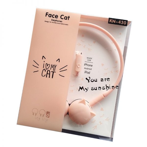 Face Cat Wired Headphones - 1 - Kawaii Mix