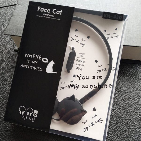 Face Cat Wired Headphones - 7 - Kawaii Mix