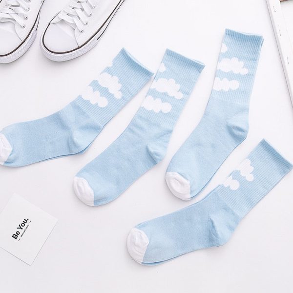 Pastel Blue Cloud Socks - 1 - Kawaii Mix
