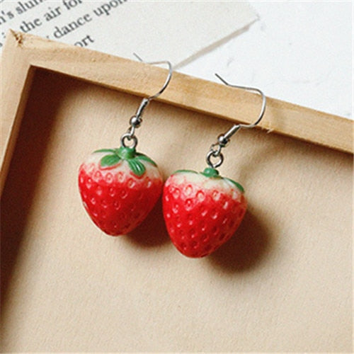 Strawberry Drop Earrings - 4 - Kawaii Mix