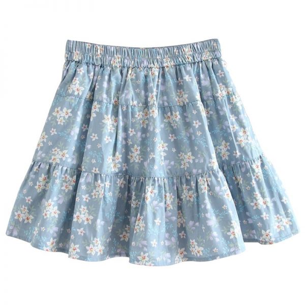 Summer Floral Printed Mini Skirt - 3 - Kawaii Mix