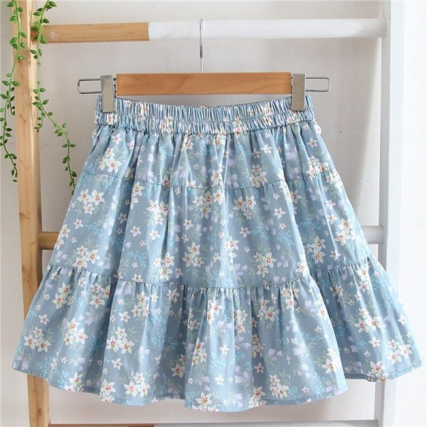 Summer Floral Printed Mini Skirt - 2 - Kawaii Mix