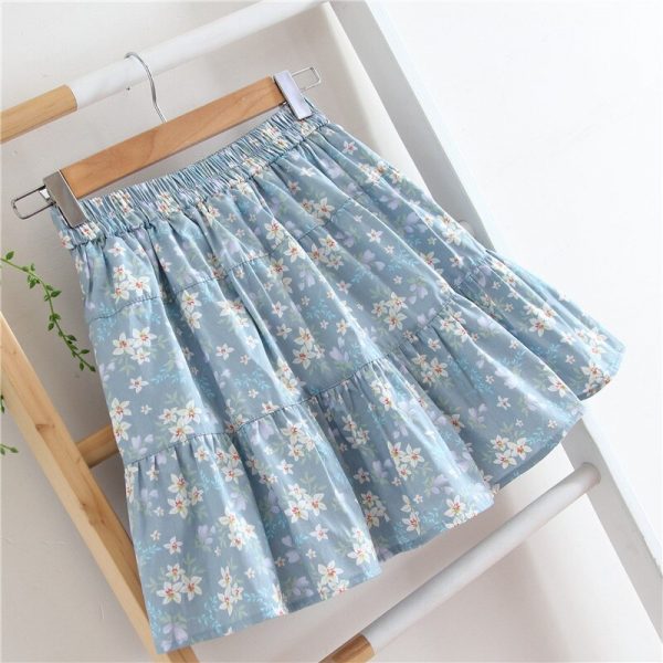 Summer Floral Printed Mini Skirt - 4 - Kawaii Mix