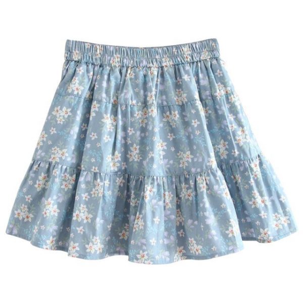 Summer Floral Printed Mini Skirt - 1 - Kawaii Mix