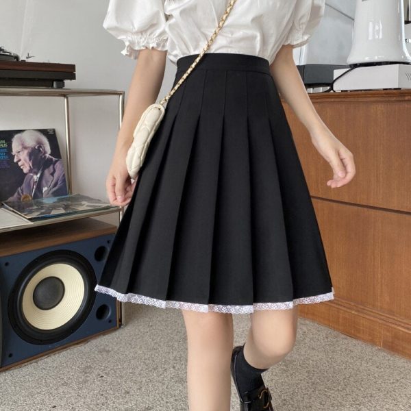 Japanese Summer Kawaii Lace Pleated Skirt - 1 - Kawaii Mix
