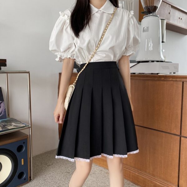 Japanese Summer Kawaii Lace Pleated Skirt - 4 - Kawaii Mix