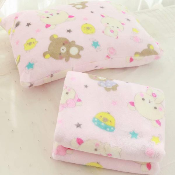 Kawaii Bear Flannel Blanket / Pillow Case - 2 - Kawaii Mix