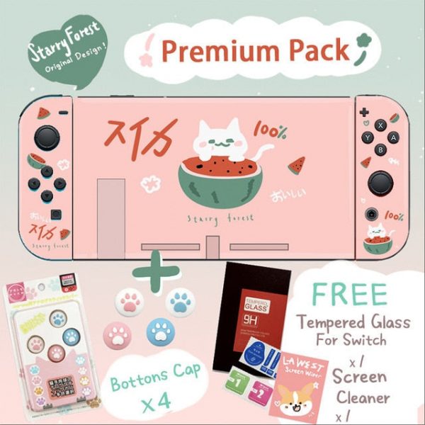 Starry Forest watermelon cat Kawaii Soft Switch Case - 3 - Kawaii Mix