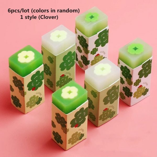 6pcs Kawaii Fruity Sakura Erasers - 3 - Kawaii Mix
