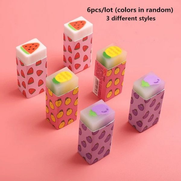 6pcs Kawaii Fruity Sakura Erasers - 2 - Kawaii Mix