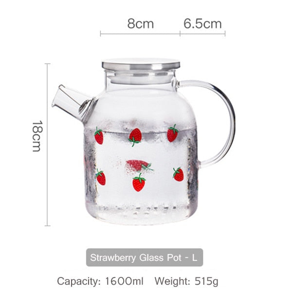 Kawaii Strawberry Glass Water Jug + Cup - 6 - Kawaii Mix
