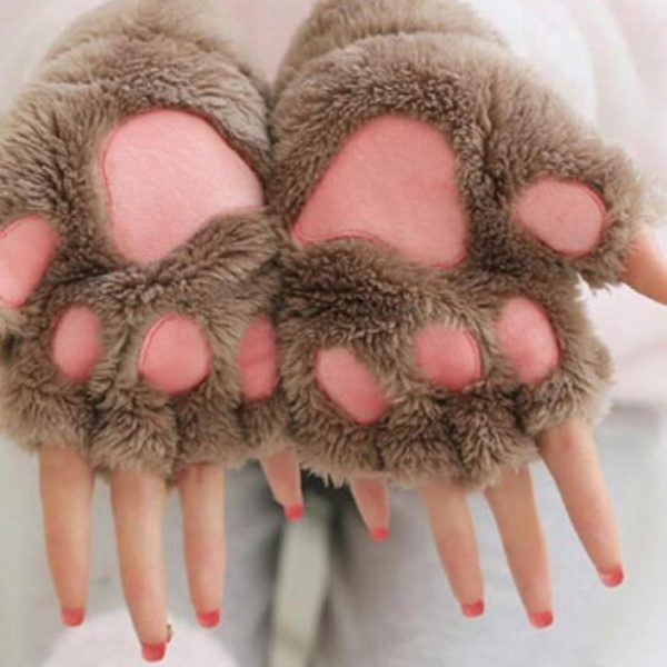 Fluffy Cat Paw Gloves - 2 - Kawaii Mix
